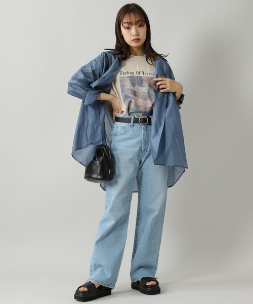 PBLIM（ページボーイリム）の「【PAGEBOYLIM】マーブルペイントT（Tシャツ/カットソー・レディース・ベージュ/オフホワイト・MEDIUM/LARGE）」の9枚目の写真