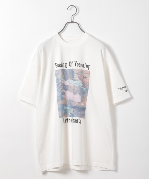 PBLIM（ページボーイリム）の「【PAGEBOYLIM】マーブルペイントT（Tシャツ/カットソー・レディース・ベージュ/オフホワイト・MEDIUM/LARGE）」の6枚目の写真