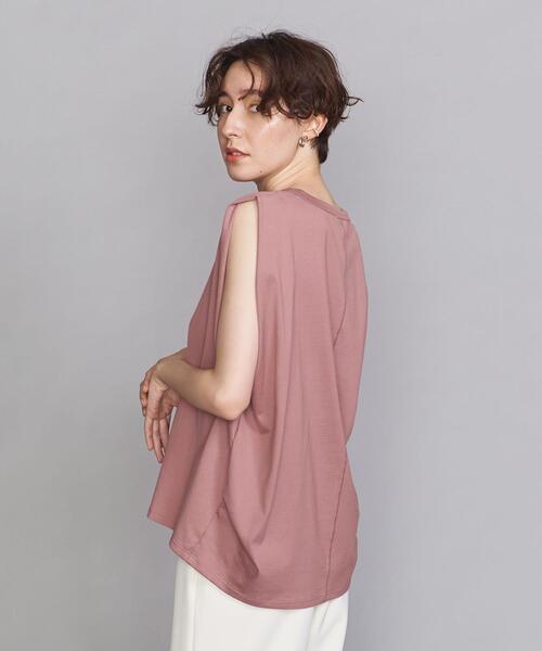 BEAUTY&YOUTH UNITED ARROWS(ビューティーアンドユースユナイテッドアローズ)の「BY コットン天竺タックショルダーノースリーブカットソー(Tシャツ/カットソー・レディース・ホワイト/ブラック/グレー/ピンク・FREE)」の9枚目の写真