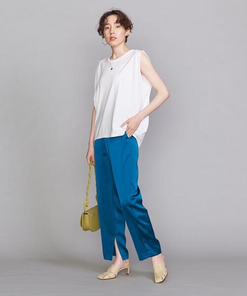 BEAUTY&YOUTH UNITED ARROWS(ビューティーアンドユースユナイテッドアローズ)の「BY コットン天竺タックショルダーノースリーブカットソー(Tシャツ/カットソー・レディース・ホワイト/ブラック/グレー/ピンク・FREE)」の11枚目の写真