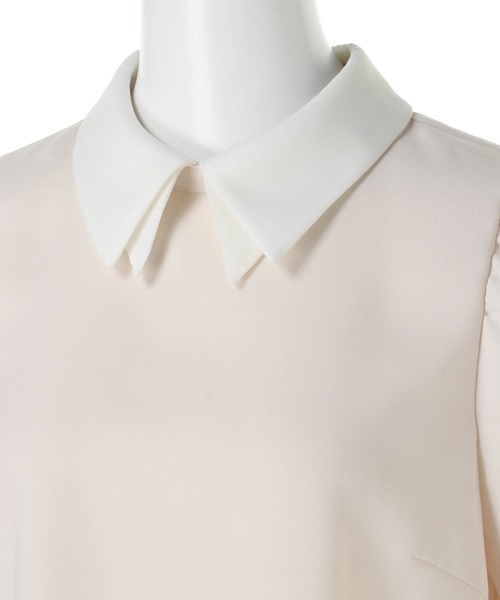 Rirandture(リランドチュール)の「5分袖シフォン衿パフブラウス(シャツ/ブラウス・レディース・ホワイト/ネイビー/ピンクベージュ・1/2)」の8枚目の写真