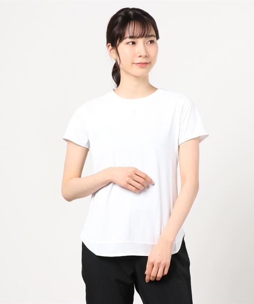 DESCENTE（デサント）の「デサント COOLIST ハンソデTシャツ（Tシャツ/カットソー・レディース・ピンク/ホワイト/ブラック・M/L/XL）」の2枚目の写真