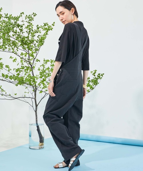 Doux archives(ドゥアルシーヴ)の「リネンオーバーオール(サロペット/オーバーオール・レディース・ブラック/ベージュ・FREE)」の5枚目の写真