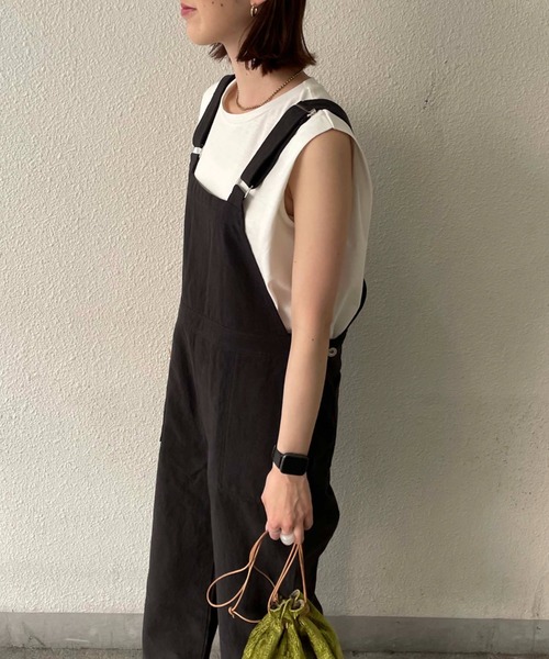 Doux archives(ドゥアルシーヴ)の「リネンオーバーオール(サロペット/オーバーオール・レディース・ブラック/ベージュ・FREE)」の11枚目の写真