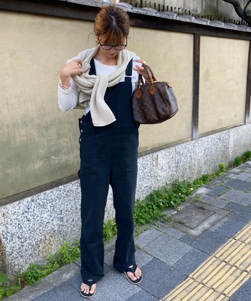 Doux archives(ドゥアルシーヴ)の「リネンオーバーオール(サロペット/オーバーオール・レディース・ブラック/ベージュ・FREE)」の16枚目の写真