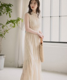 Andemiu | 【インナーつき】ジャガードフラワーティアードワンピース950407(ワンピース)