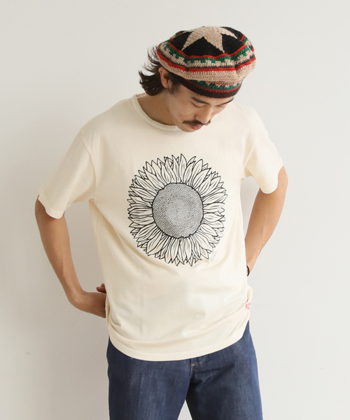 Cloveru(クローバル)の「【CLOVERU/クローバル】FLOWER Tシャツ(Tシャツ/カットソー・メンズ・ナチュラル・X-LARGE/XX-LARGE)」の2枚目の写真