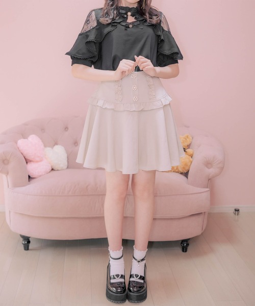 ROJITA（ロジータ）の「ダブルリボンラッフルブラウス（シャツ/ブラウス・レディース・ブラック/ピンク/ホワイト・FREE）」の6枚目の写真