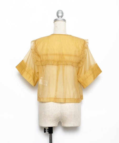 AS KNOW AS PINKY(アズノゥアズピンキー)の「セーラー見せてシアーブラウス(シャツ/ブラウス・レディース・オフホワイト/ブラック/ブラウン・FREE)」の10枚目の写真