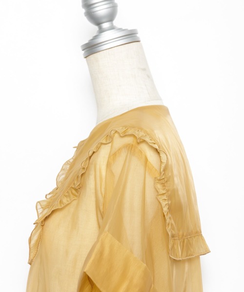 AS KNOW AS PINKY(アズノゥアズピンキー)の「セーラー見せてシアーブラウス(シャツ/ブラウス・レディース・オフホワイト/ブラック/ブラウン・FREE)」の4枚目の写真