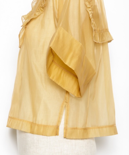 AS KNOW AS PINKY(アズノゥアズピンキー)の「セーラー見せてシアーブラウス(シャツ/ブラウス・レディース・オフホワイト/ブラック/ブラウン・FREE)」の6枚目の写真