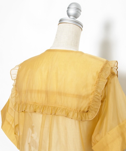 AS KNOW AS PINKY(アズノゥアズピンキー)の「セーラー見せてシアーブラウス(シャツ/ブラウス・レディース・オフホワイト/ブラック/ブラウン・FREE)」の9枚目の写真