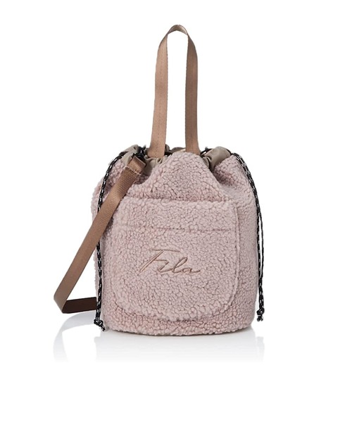 FILA（フィラ）の「【FILA/フィラ】筆記体刺繍 ボアフリース 巾着バッグ/ショルダーバッグ（ショルダーバッグ・レディース・チャコールグレー/ベージュ/ブラウン/スモークピンク・FREE）」の4枚目の写真