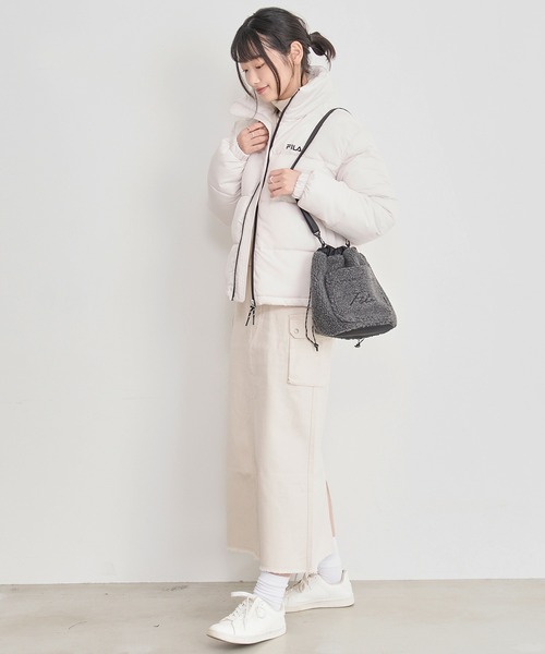 FILA（フィラ）の「【FILA/フィラ】筆記体刺繍 ボアフリース 巾着バッグ/ショルダーバッグ（ショルダーバッグ・レディース・チャコールグレー/ベージュ/ブラウン/スモークピンク・FREE）」の19枚目の写真