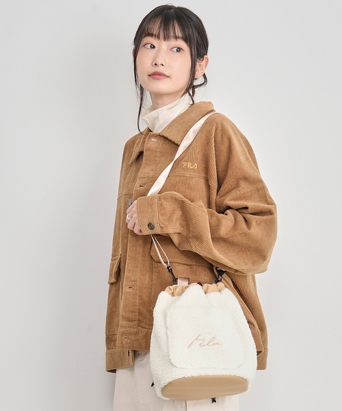 FILA（フィラ）の「【FILA/フィラ】筆記体刺繍 ボアフリース 巾着バッグ/ショルダーバッグ（ショルダーバッグ・レディース・チャコールグレー/ベージュ/ブラウン/スモークピンク・FREE）」の13枚目の写真