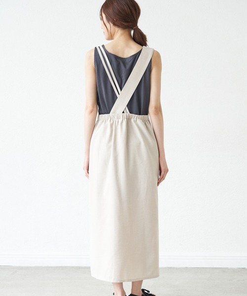 ROPE' PICNIC(ロペピクニック)の「リネンライクワンショルジャンパースカート(ジャンパースカート・レディース・ブラック/キャメル/ベージュ・38)」の5枚目の写真