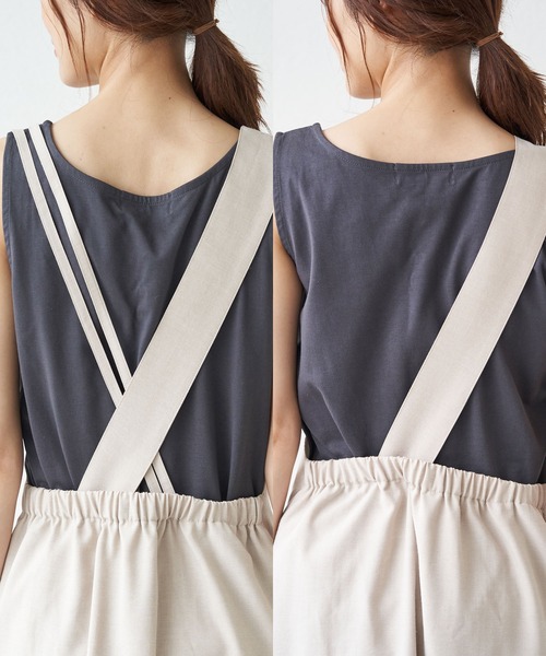 ROPE' PICNIC(ロペピクニック)の「リネンライクワンショルジャンパースカート(ジャンパースカート・レディース・ブラック/キャメル/ベージュ・38)」の7枚目の写真