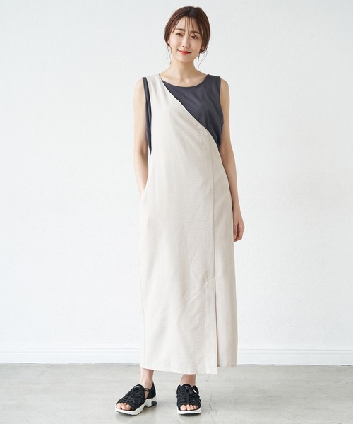 ROPE' PICNIC(ロペピクニック)の「リネンライクワンショルジャンパースカート(ジャンパースカート・レディース・ブラック/キャメル/ベージュ・38)」の11枚目の写真