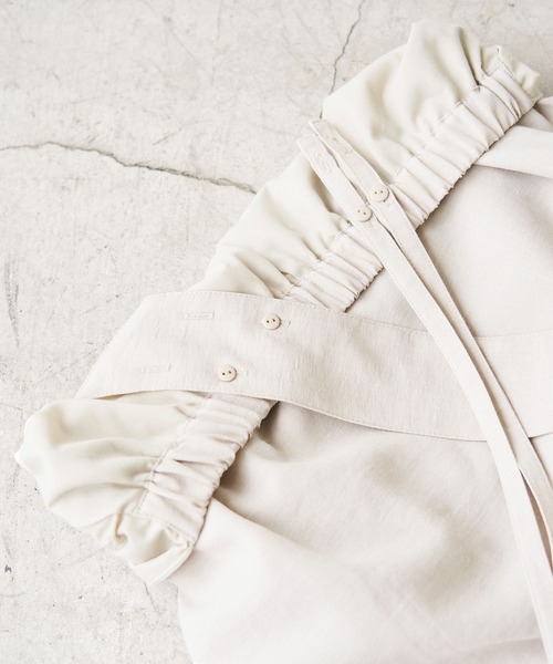 ROPE' PICNIC(ロペピクニック)の「リネンライクワンショルジャンパースカート(ジャンパースカート・レディース・ブラック/キャメル/ベージュ・38)」の12枚目の写真