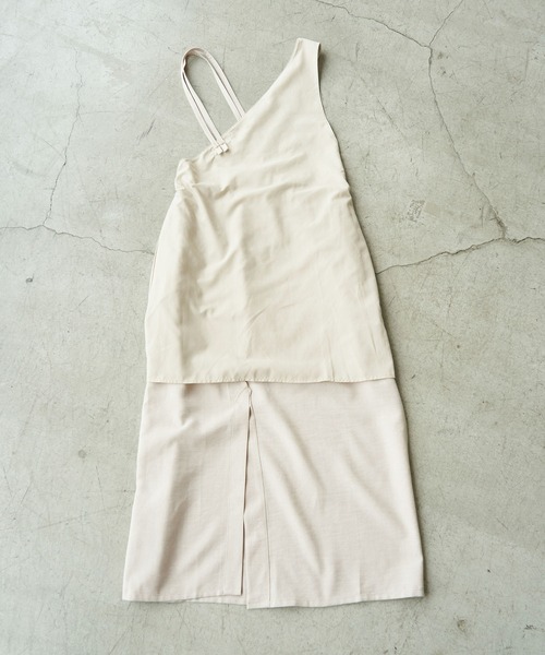 ROPE' PICNIC(ロペピクニック)の「リネンライクワンショルジャンパースカート(ジャンパースカート・レディース・ブラック/キャメル/ベージュ・38)」の14枚目の写真