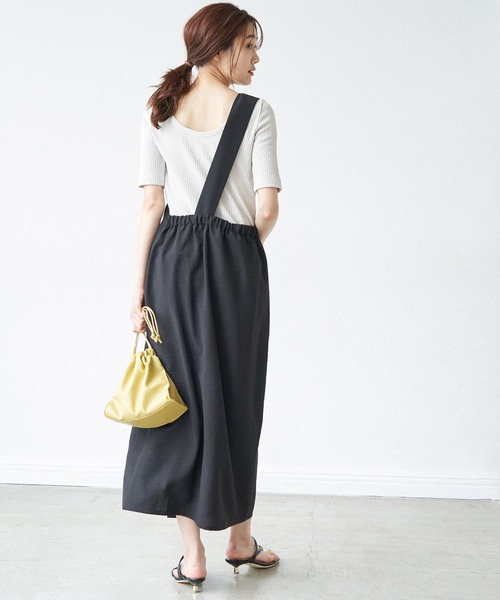 ROPE' PICNIC(ロペピクニック)の「リネンライクワンショルジャンパースカート(ジャンパースカート・レディース・ブラック/キャメル/ベージュ・38)」の19枚目の写真