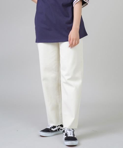 SPINNS（スピンズ）の「ツイル ストレートパンツ（その他パンツ・レディース・アイボリー・S/M）」の4枚目の写真