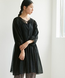 cardo fabrica | 【 2021 AW 】100/2ボイルオーガンジー ギャザー切替チュニックワンピース(チュニック)