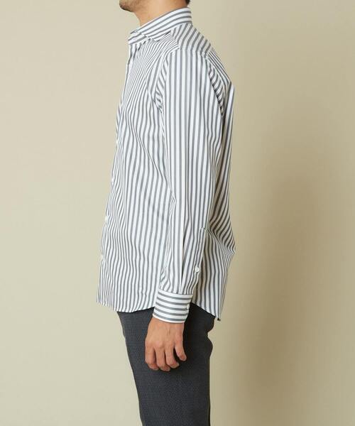 EYE. D WEARing（アイディウェアリング）の「HITOYOSHI Wネーム EYE. D WEARing　モダンストライプシャツ（シャツ/ブラウス・メンズ・グレー/ベージュ・2/4/3）」の4枚目の写真