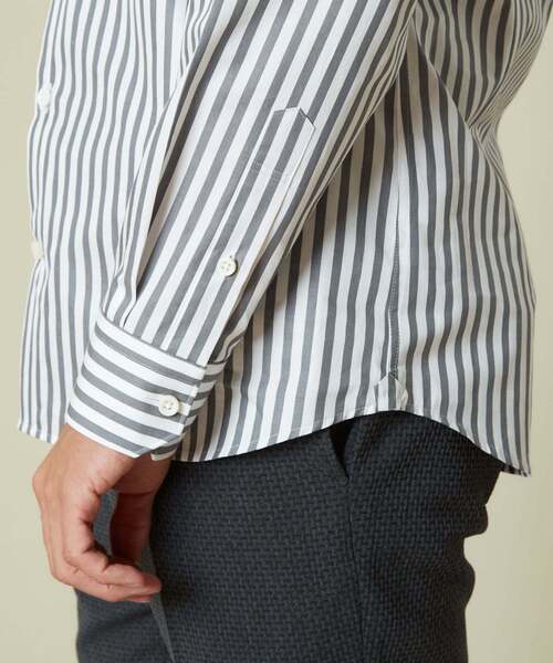 EYE. D WEARing（アイディウェアリング）の「HITOYOSHI Wネーム EYE. D WEARing　モダンストライプシャツ（シャツ/ブラウス・メンズ・グレー/ベージュ・2/4/3）」の9枚目の写真