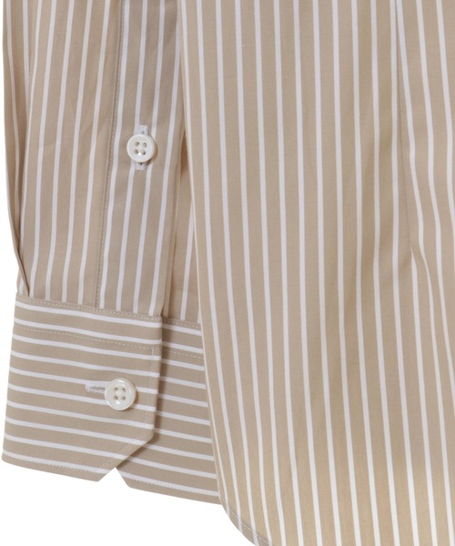 EYE. D WEARing（アイディウェアリング）の「HITOYOSHI Wネーム EYE. D WEARing　モダンストライプシャツ（シャツ/ブラウス・メンズ・グレー/ベージュ・2/4/3）」の10枚目の写真
