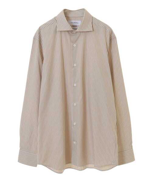 EYE. D WEARing（アイディウェアリング）の「HITOYOSHI Wネーム EYE. D WEARing　モダンストライプシャツ（シャツ/ブラウス・メンズ・グレー/ベージュ・2/4/3）」の12枚目の写真