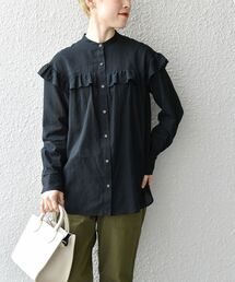 SHIPS any（シップス エニィ）の「SHIPS any:〈ウォッシャブル〉ヨーク フリル ロングスリーブ ブラウス (ブラック)（シャツ/ブラウス）」