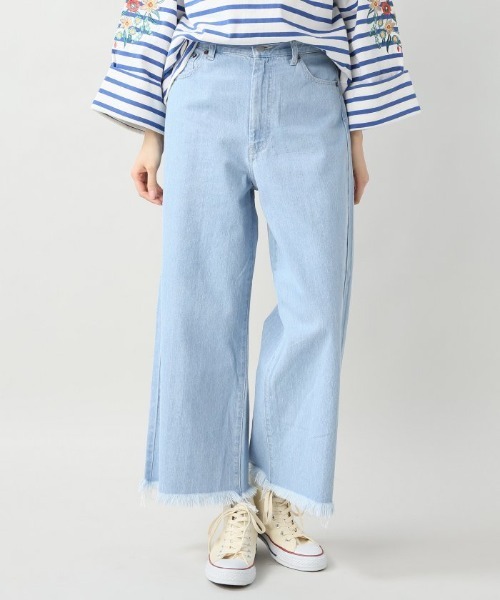 Simplicite(サンプリシテ)の「10.75OZコーンデニムワイドパンツ(デニムパンツ・レディース・サックスブルー・MEDIUM)」の1枚目の写真