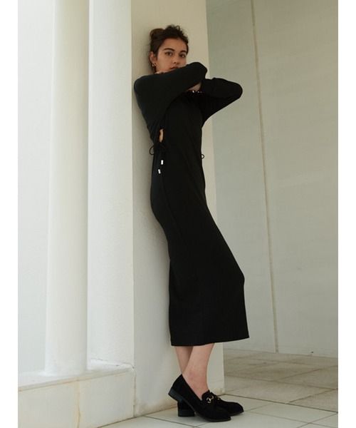 Vicente(ヴィセンテ)の「West shape onepiece(ワンピース・レディース・ブラック/ベージュ・FREE)」の4枚目の写真