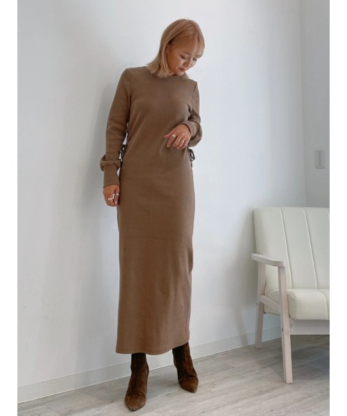 Vicente(ヴィセンテ)の「West shape onepiece(ワンピース・レディース・ブラック/ベージュ・FREE)」の5枚目の写真