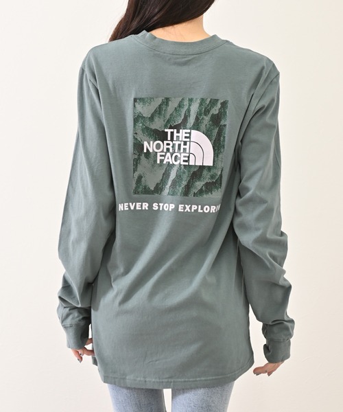 THE NORTH FACE(ザノースフェイス)の「THE NORTH FACE(ザ・ノース・フェイス) NSE ボックスロゴ 長袖Tシャツ(Tシャツ/カットソー・レディース・ホワイト/ブラック/グリーン/グリーン系その他2/ピンク/グリーン系その他/ベージュ・S/M/L/XL)」の6枚目の写真