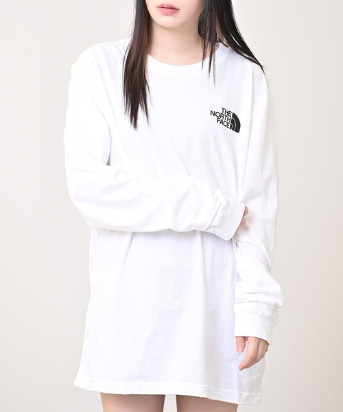 THE NORTH FACE(ザノースフェイス)の「THE NORTH FACE(ザ・ノース・フェイス) NSE ボックスロゴ 長袖Tシャツ(Tシャツ/カットソー・レディース・ホワイト/ブラック/グリーン/グリーン系その他2/ピンク/グリーン系その他/ベージュ・S/M/L/XL)」の2枚目の写真