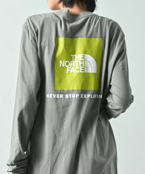 THE NORTH FACE(ザノースフェイス)の「THE NORTH FACE(ザ・ノース・フェイス) NSE ボックスロゴ 長袖Tシャツ(Tシャツ/カットソー・レディース・ホワイト/ブラック/グリーン/グリーン系その他2/ピンク/グリーン系その他/ベージュ・S/M/L/XL)」の5枚目の写真