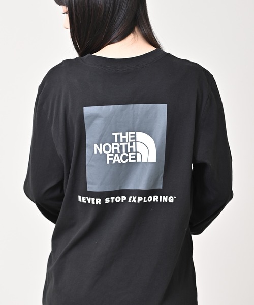 THE NORTH FACE(ザノースフェイス)の「THE NORTH FACE(ザ・ノース・フェイス) NSE ボックスロゴ 長袖Tシャツ(Tシャツ/カットソー・レディース・ホワイト/ブラック/グリーン/グリーン系その他2/ピンク/グリーン系その他/ベージュ・S/M/L/XL)」の3枚目の写真