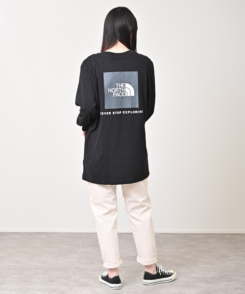THE NORTH FACE(ザノースフェイス)の「THE NORTH FACE(ザ・ノース・フェイス) NSE ボックスロゴ 長袖Tシャツ(Tシャツ/カットソー・レディース・ホワイト/ブラック/グリーン/グリーン系その他2/ピンク/グリーン系その他/ベージュ・S/M/L/XL)」の11枚目の写真