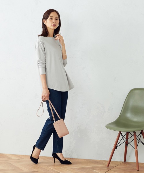 COMME CA ISM（コムサイズム）の「スリット　ロングＴシャツ（Tシャツ/カットソー・レディース・ホワイト/ライトグレー/ブラック・MEDIUM/LARGE）」の10枚目の写真
