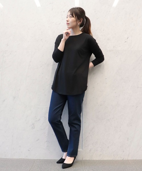 COMME CA ISM（コムサイズム）の「スリット　ロングＴシャツ（Tシャツ/カットソー・レディース・ホワイト/ライトグレー/ブラック・MEDIUM/LARGE）」の14枚目の写真