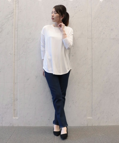 COMME CA ISM（コムサイズム）の「スリット　ロングＴシャツ（Tシャツ/カットソー・レディース・ホワイト/ライトグレー/ブラック・MEDIUM/LARGE）」の18枚目の写真