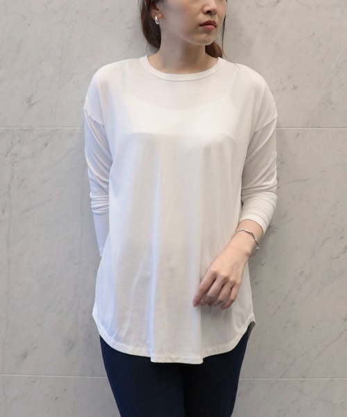 COMME CA ISM（コムサイズム）の「スリット　ロングＴシャツ（Tシャツ/カットソー・レディース・ホワイト/ライトグレー/ブラック・MEDIUM/LARGE）」の7枚目の写真