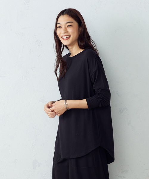 COMME CA ISM（コムサイズム）の「スリット　ロングＴシャツ（Tシャツ/カットソー・レディース・ホワイト/ライトグレー/ブラック・MEDIUM/LARGE）」の21枚目の写真