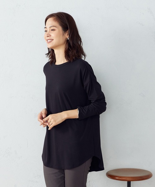 COMME CA ISM（コムサイズム）の「スリット　ロングＴシャツ（Tシャツ/カットソー・レディース・ホワイト/ライトグレー/ブラック・MEDIUM/LARGE）」の22枚目の写真