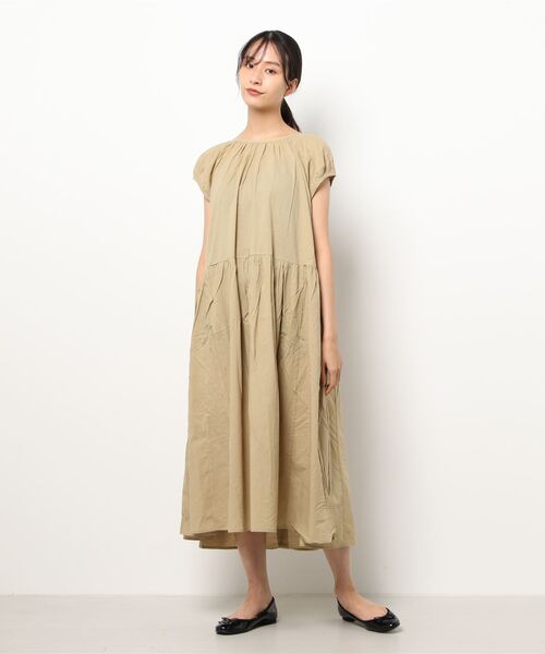Samansa Mos2（サマンサ モスモス）の「前後着ギャザーノースリーブワンピース（ワンピース・レディース・キャメル/チャコール/ベージュ/グリーン・ﾌﾘ-）」の11枚目の写真