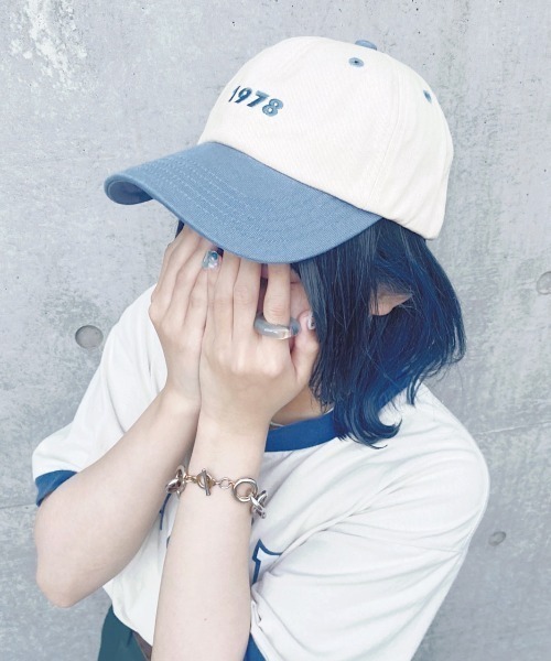 nemne store(ネンネストア)の「【accessory】ハイキングに行く配色刺繍キャップ(キャップ・レディース・グリーン/モカ/ブルー・フリー)」の3枚目の写真