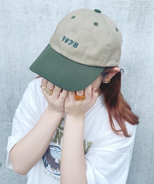 nemne store(ネンネストア)の「【accessory】ハイキングに行く配色刺繍キャップ(キャップ・レディース・グリーン/モカ/ブルー・フリー)」の4枚目の写真
