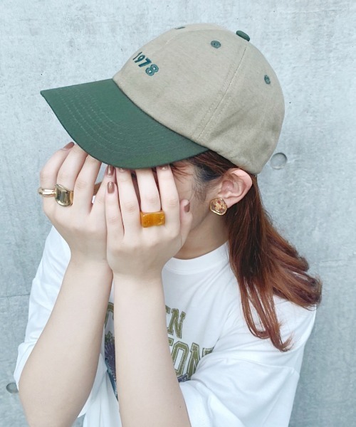 nemne store(ネンネストア)の「【accessory】ハイキングに行く配色刺繍キャップ(キャップ・レディース・グリーン/モカ/ブルー・フリー)」の7枚目の写真